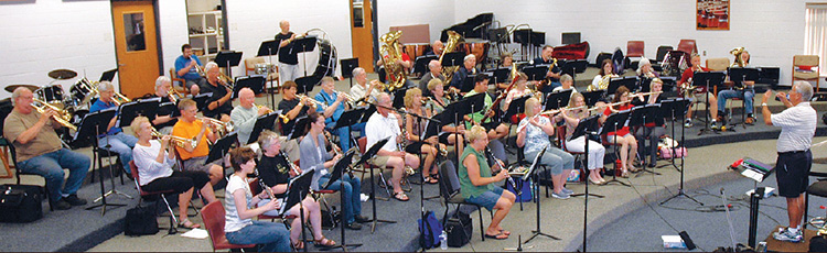 The band in rehearsal at Wawasee Middle School, June 2013.