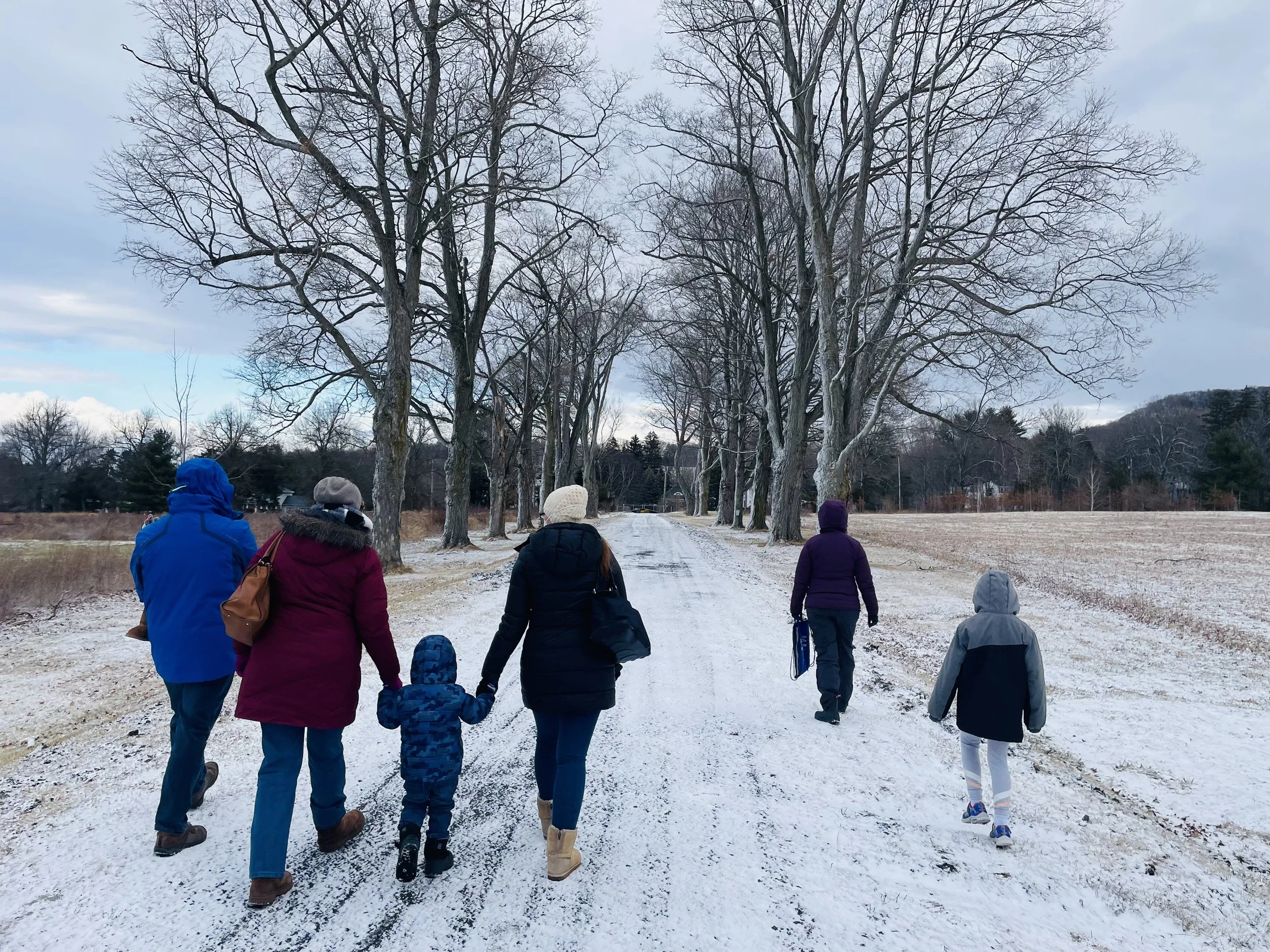 Family winter hike Maple sugar tour maple lane.JPG
