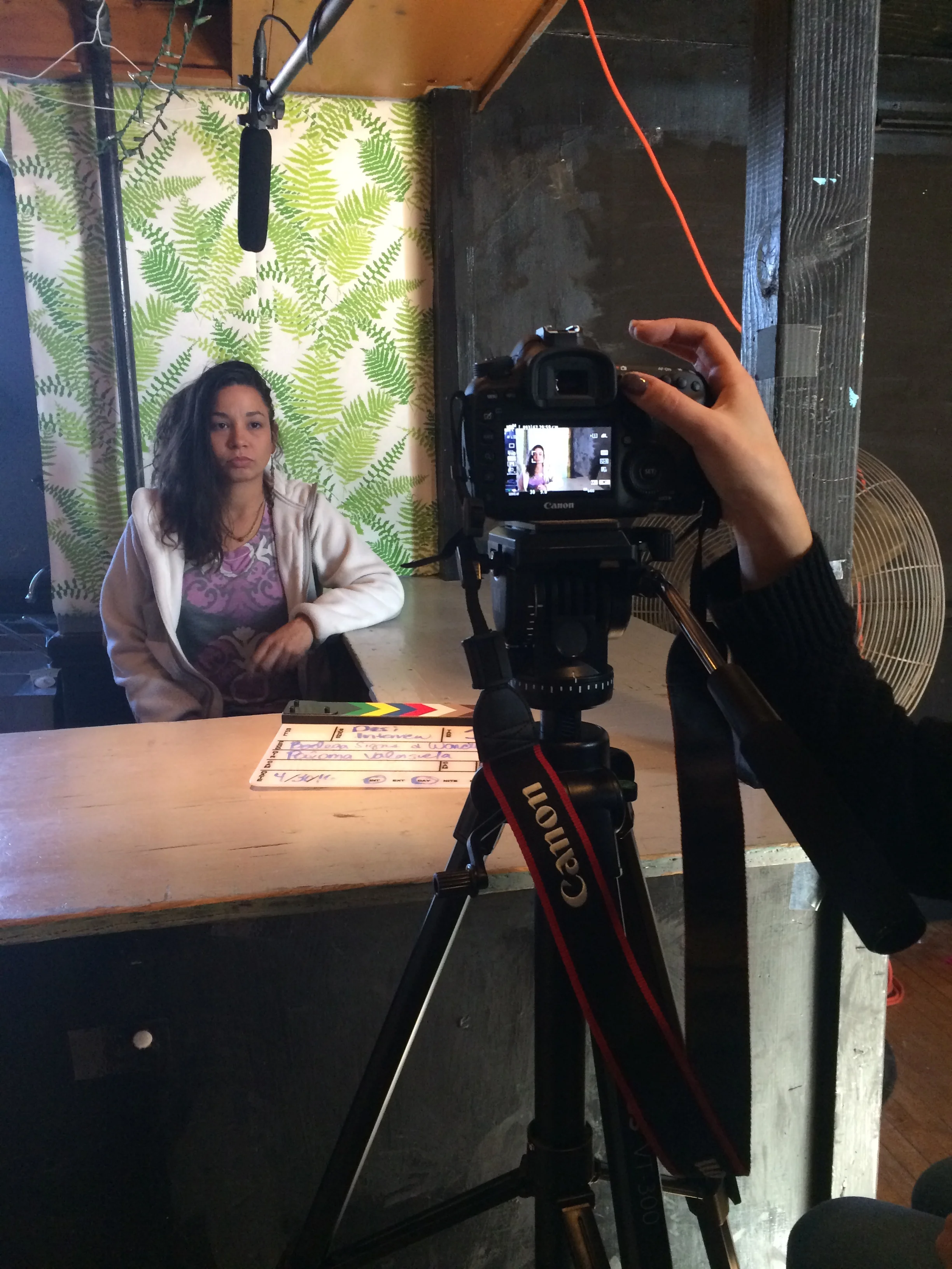 Recording Desiree Franjul's oral history