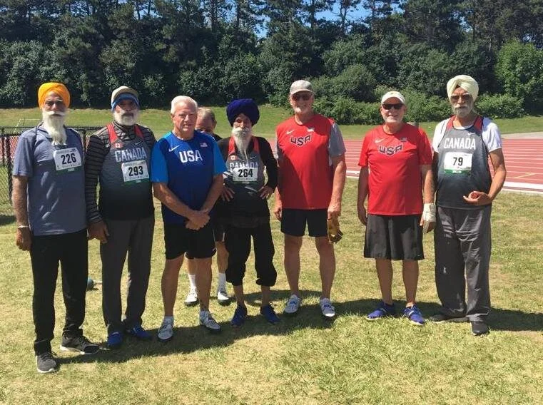 All prominent ‘Weight Throwers’ of North American Continent Ultra Throw club member Harnek Toor (second left) in Toronto.