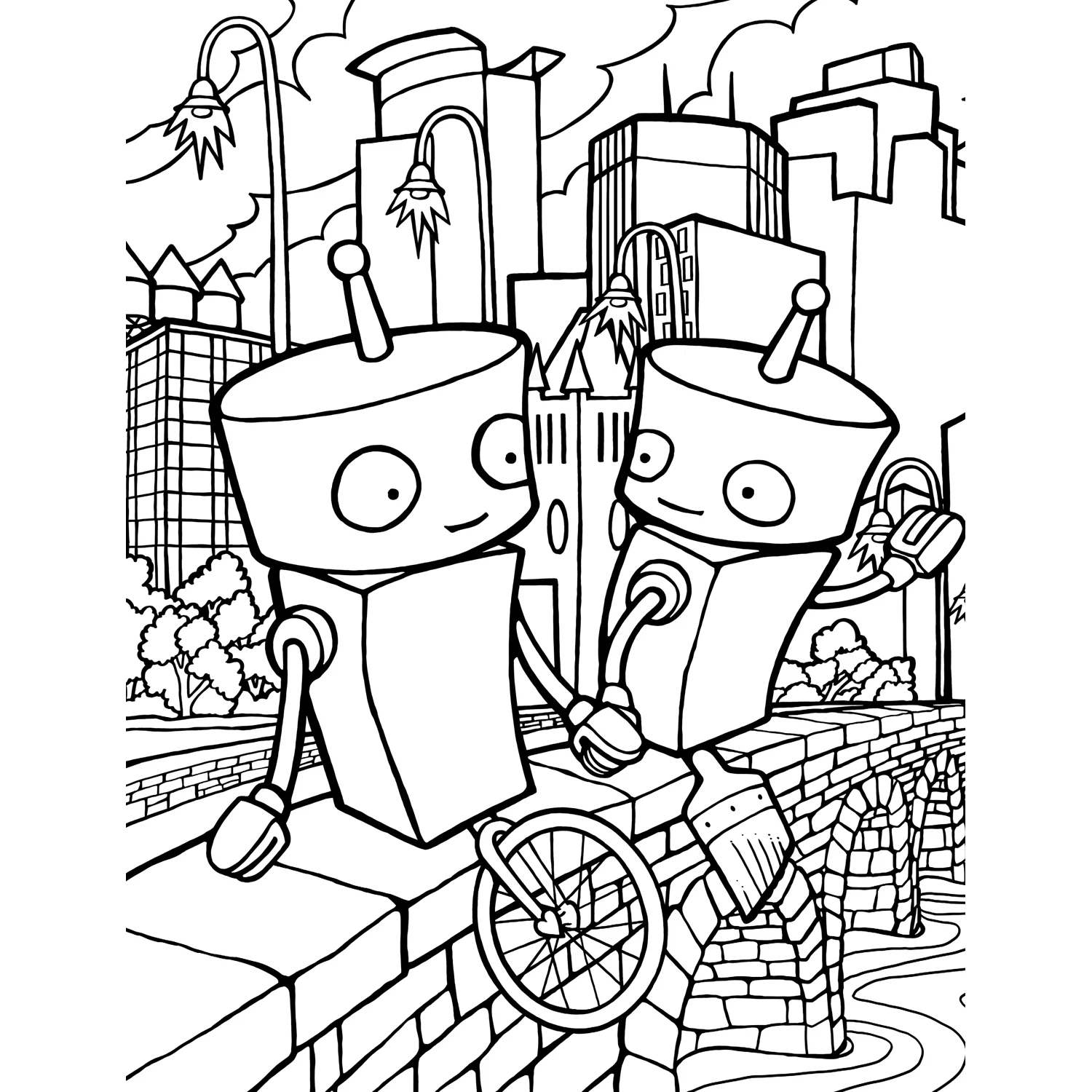 Inside page example of Robot Adventure: Inside The Robot colorin