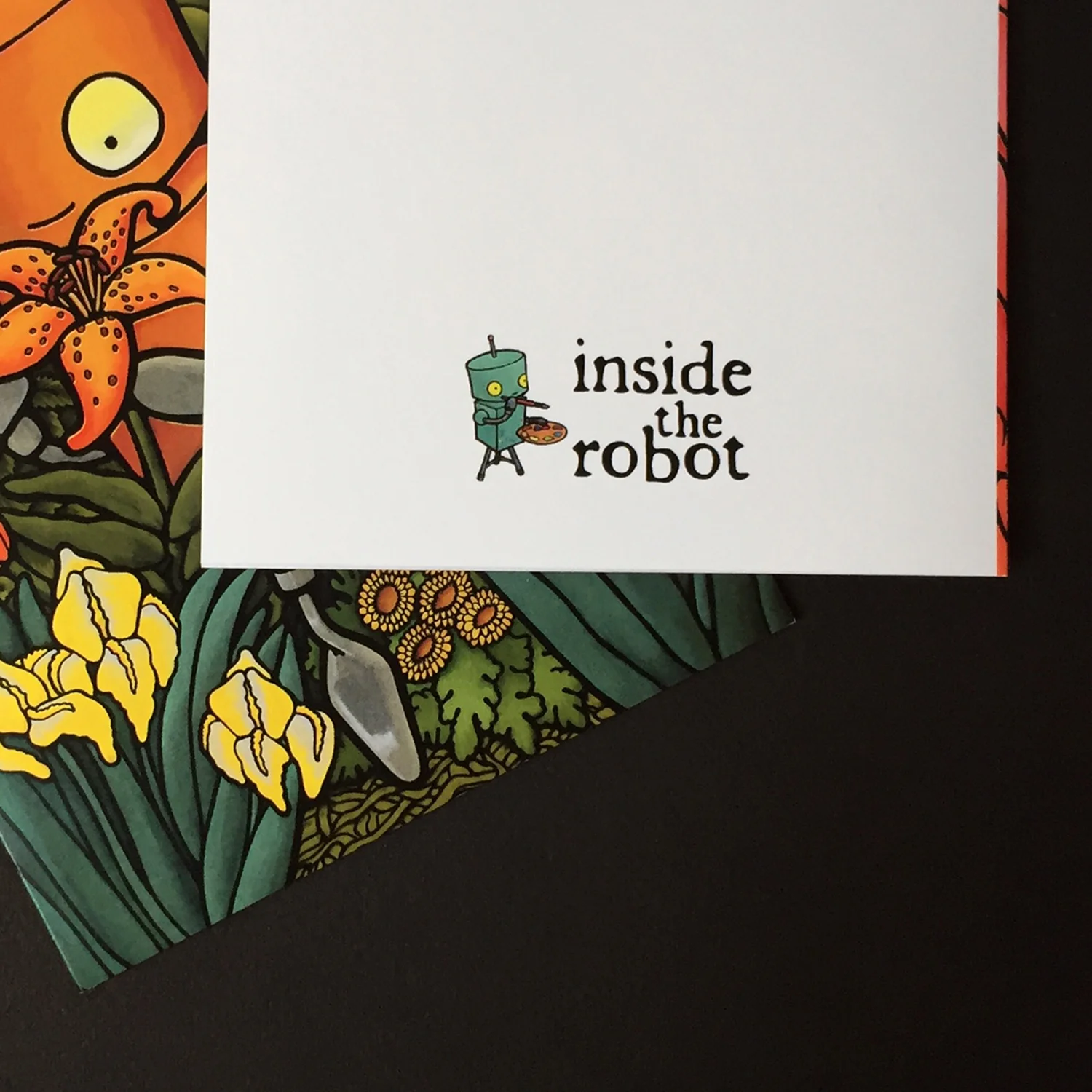Robot Greeting Card back logo