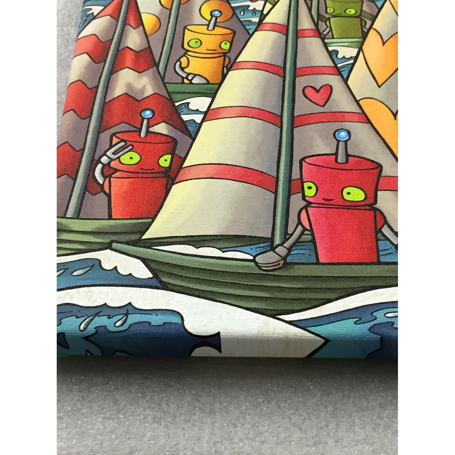 Gallery wrap edge on Robot canvas print 8x10 Sailbots