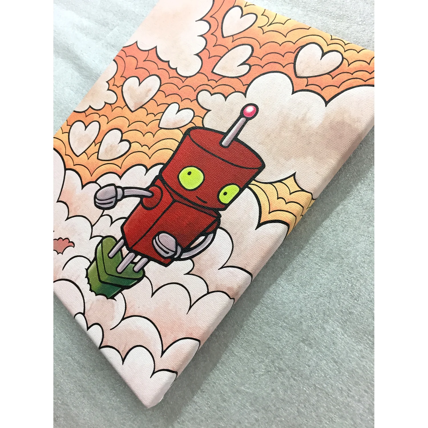 Gallery wrap edge on Robot canvas print 8x10 Cloudcutter