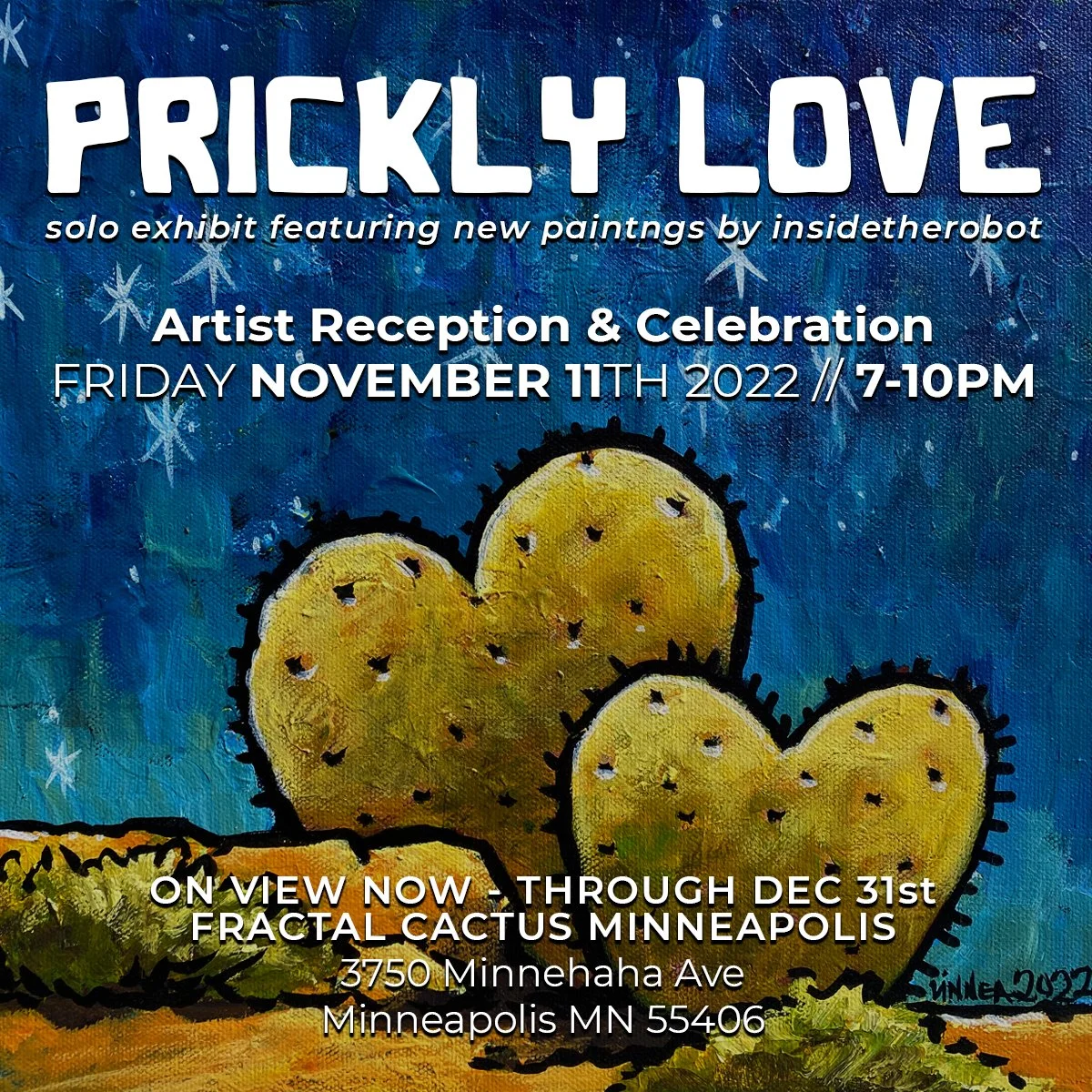 PRICKLY LOVE: Artist Reception & Anniversary Party at Fractal Cactus