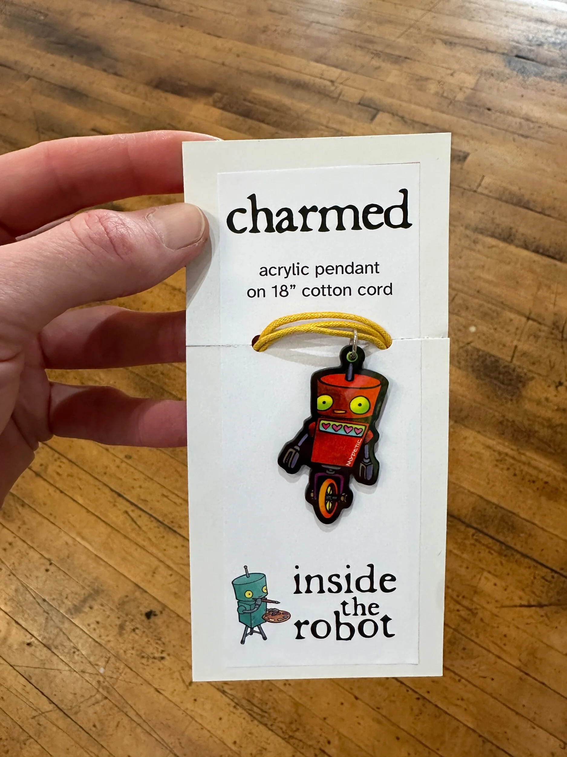 1.75" Charm - Red Robot, Ballguy