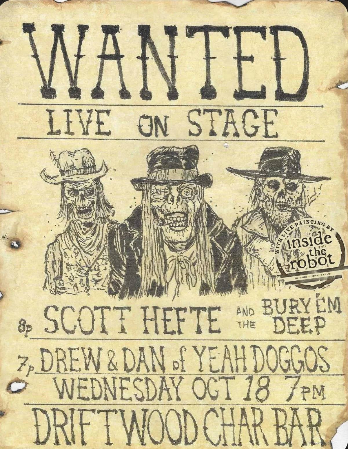 Scott Hefte &amp; The Bury 'em Deep: Live Painting at the Driftwood Char Bar