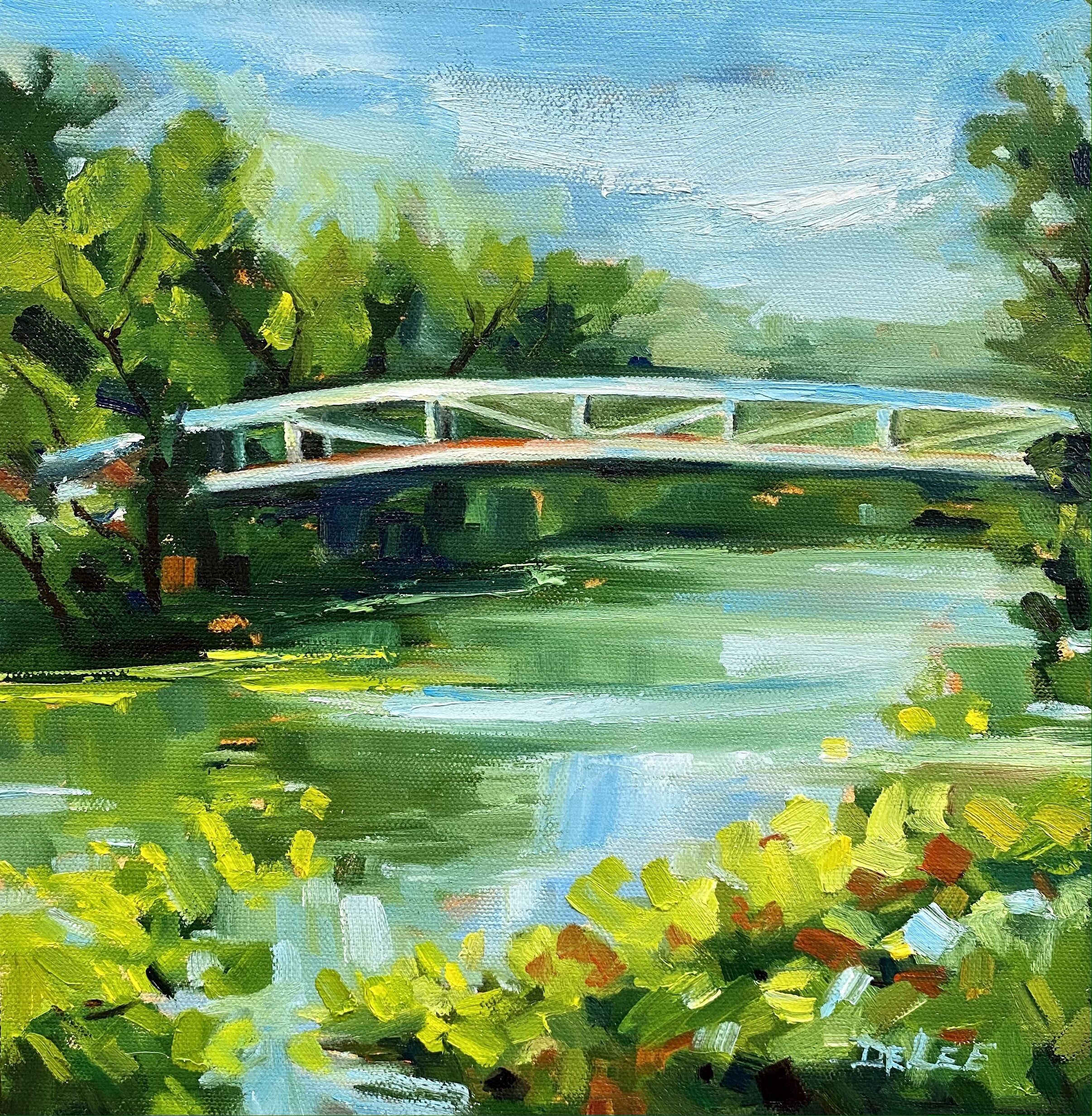 "THE BRIDGE - Wascana Creek", oil, 12x12