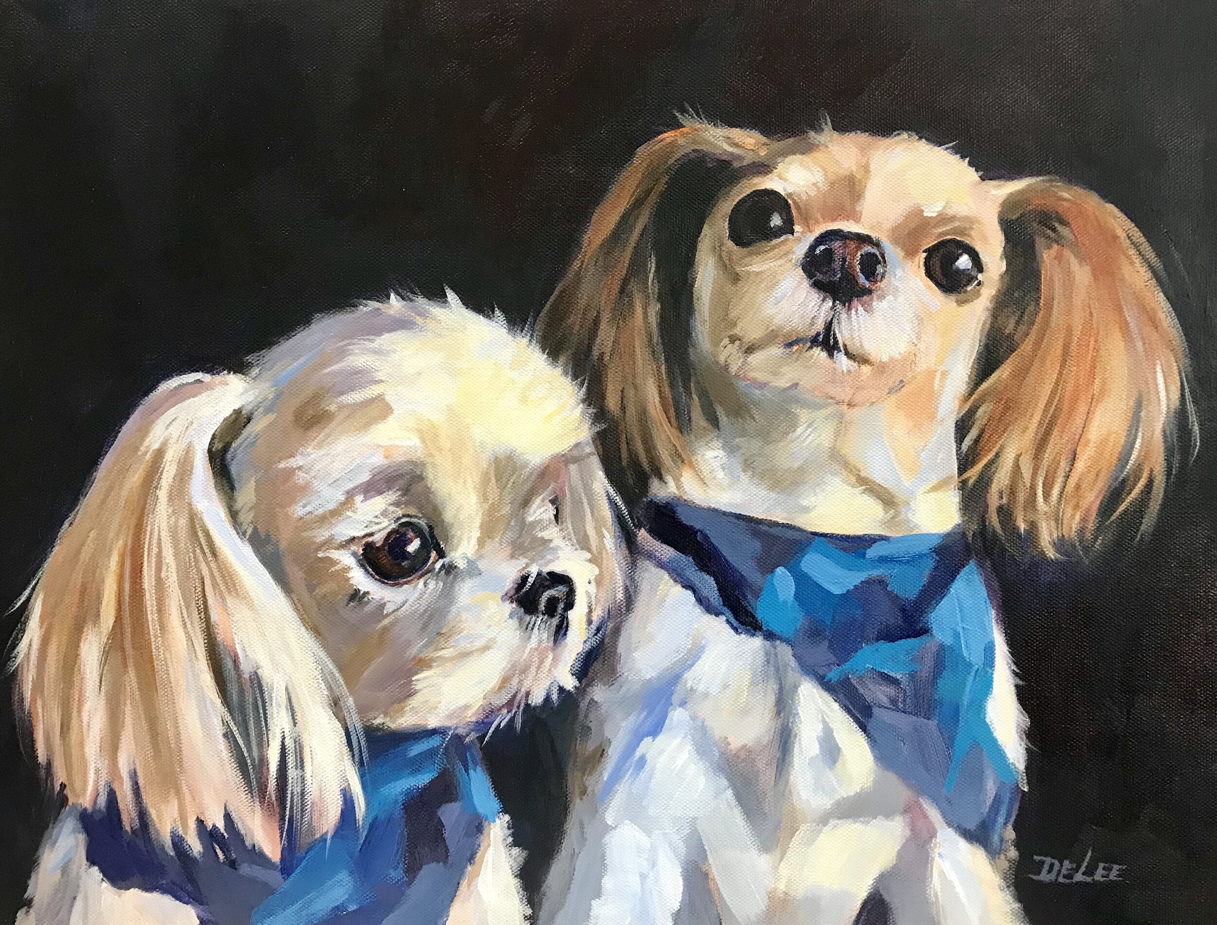 "JAKE and RILEY", acrylic, 14x18 (Commission)