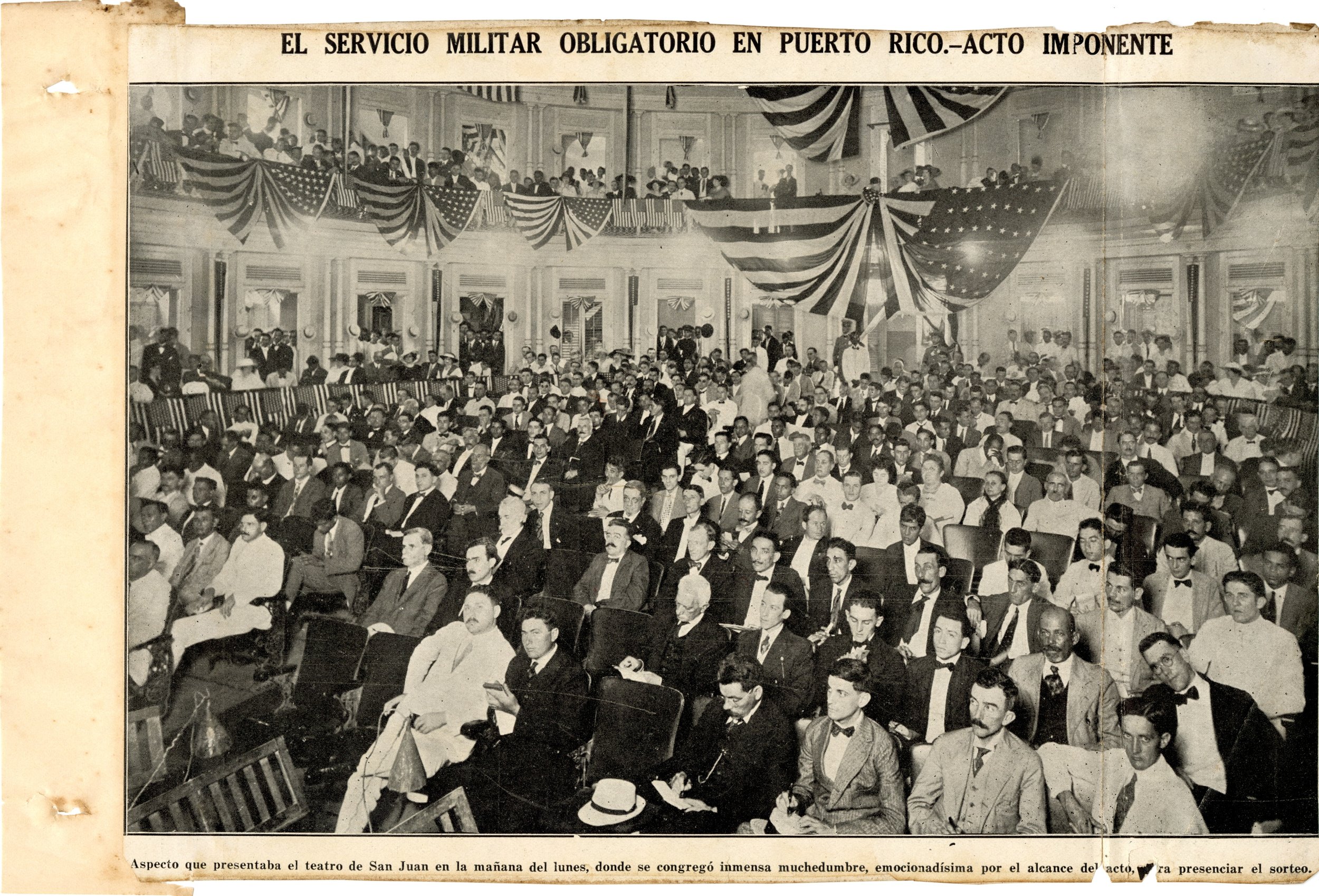 Reclutamiento de puertorriqueños para la Primera Guerra Mundial, Teatro Tapia