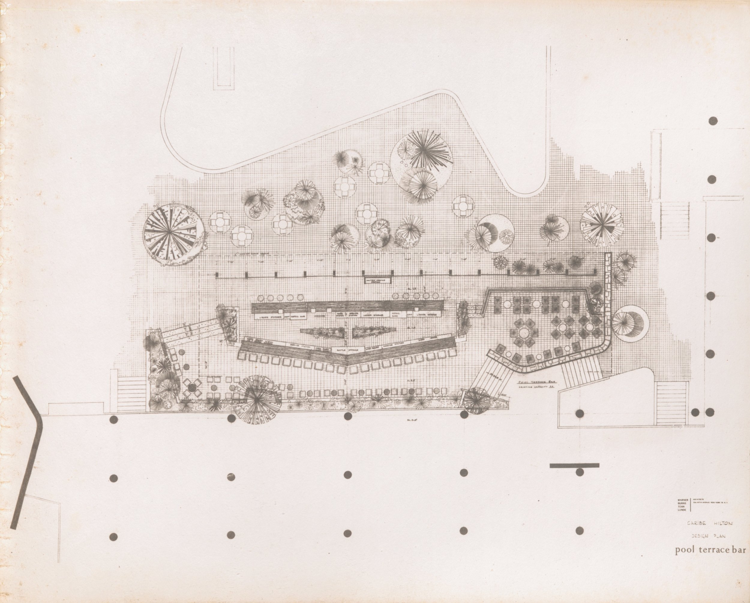 Dibujos arquitectónicos del Primer Hotel Caribe Hilton