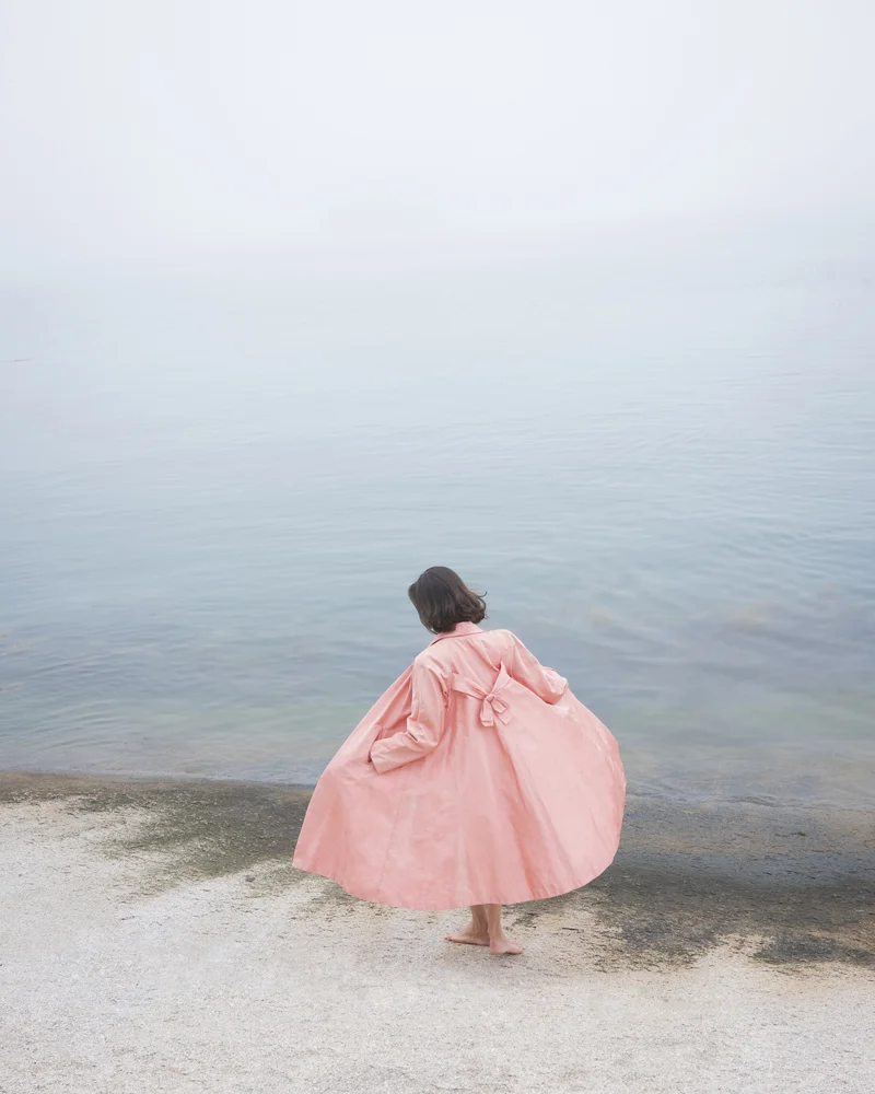 CIG HARVEY, Jesse in the Fog, Pink Coat , 2018