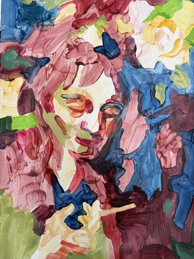 Lunch Hour, acrylic on paper, 14"x11"/36x28cm