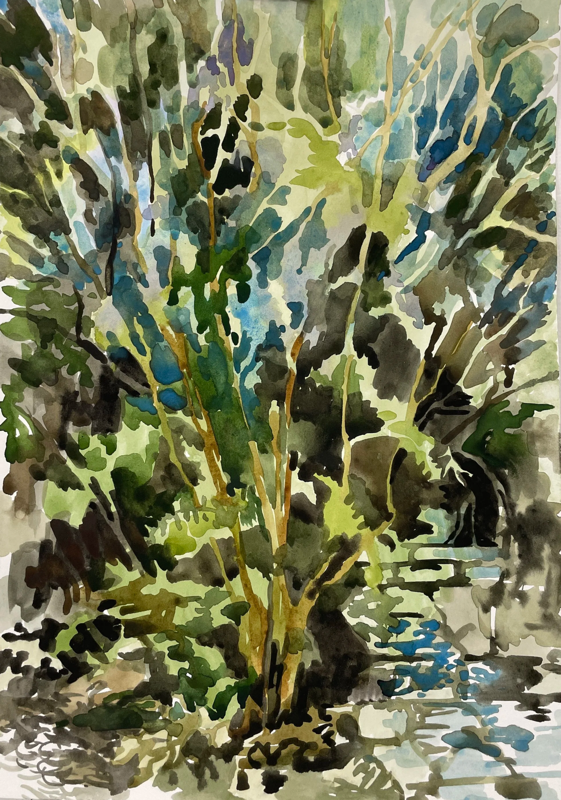 Spring 6, 2021, watercolor on paper, 14"x11"/35x27 cm