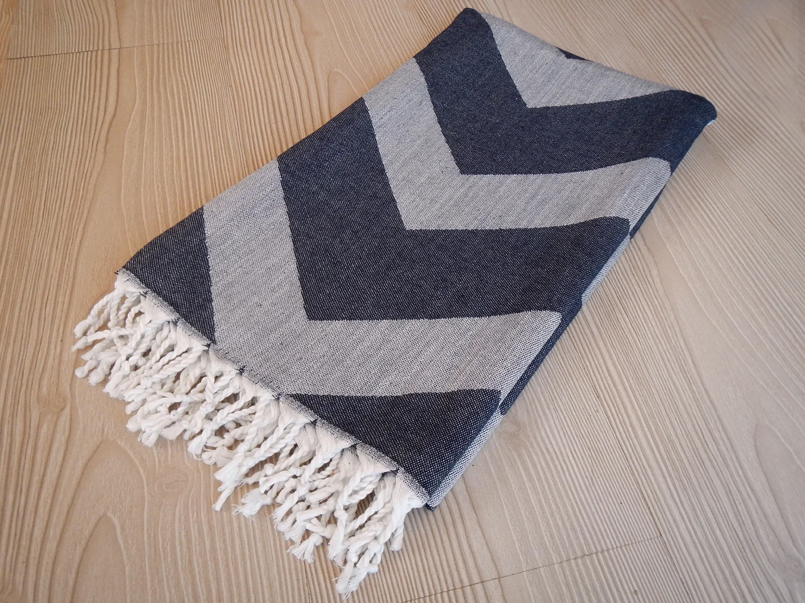 Gray Chevron Pestemal, Pestemal, fouta towel, traditional turkish towel
