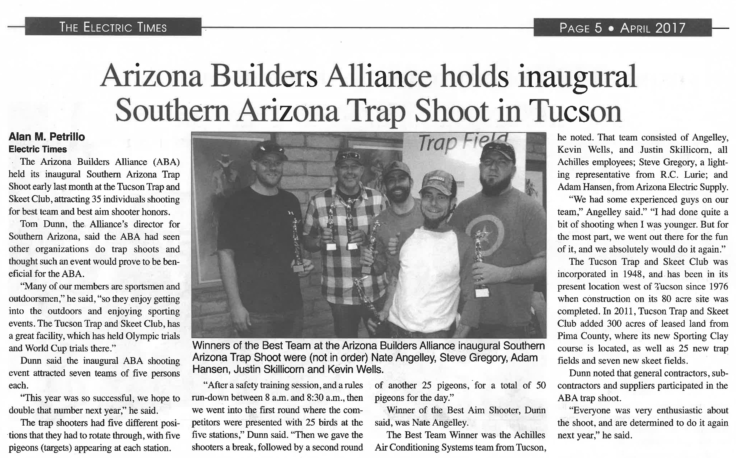 Article courtsey of The Electric Times - www.ElectricLeagueOfArizona.org