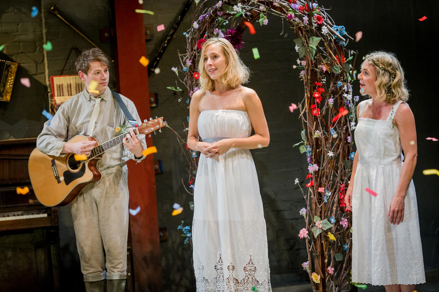 Sam Townsend, Sally Scott & Kaisa Hammarlund in As You Like It, composed by Jude Obermüller (photo by Robert Workman)