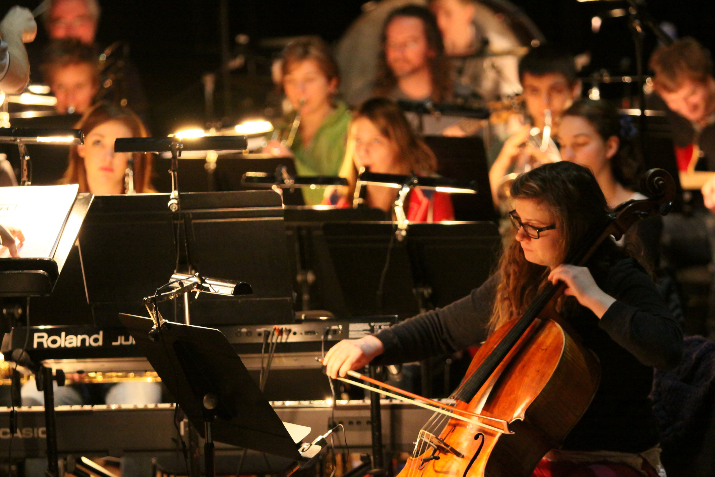 The Forbidden Fruit orchestra, Brighton Festival, Brighton Dome, composed by Jude Obermüller (photo by Sarah Sutherland-Rowe)