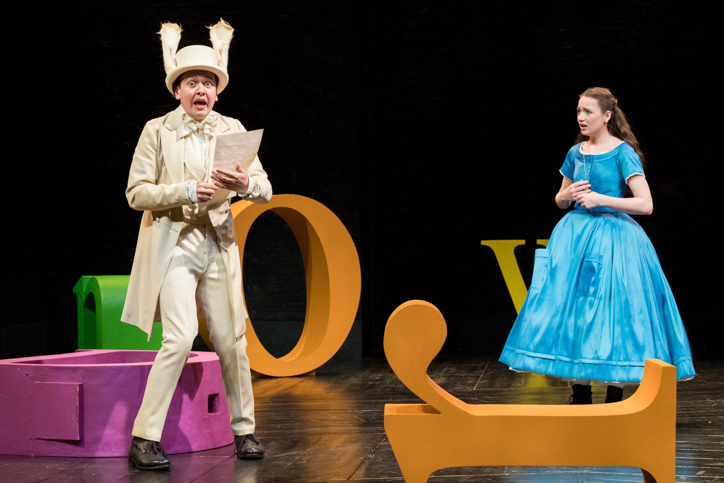  Tom Connor &amp; Rebecca Birch in Alice in Wonderland, Storyhouse, composed by Jude Obermüller (photo by Mark Carline) 