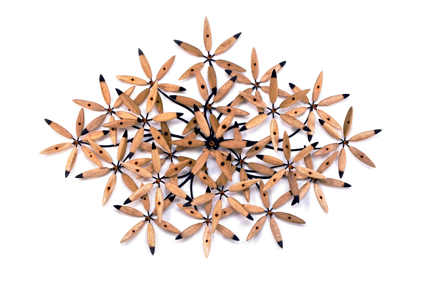 Variegation 21 Flowers , 2007 Steel, poplar and mahogany 101" x 141" x 18"