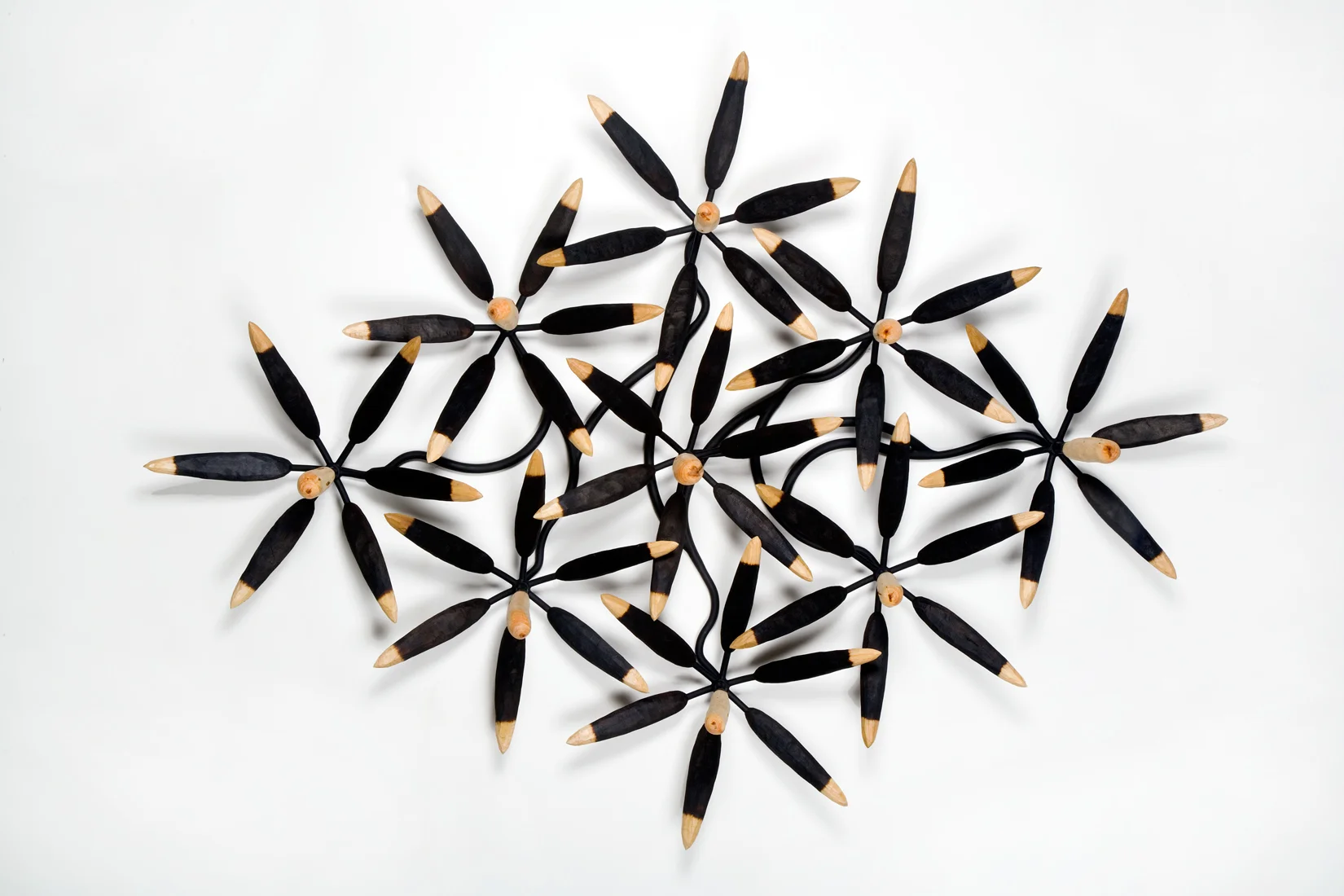 The Power of Nine , 2008 Bass & cedar wood, and painted steel 56" x 75" x 13" Private Collection