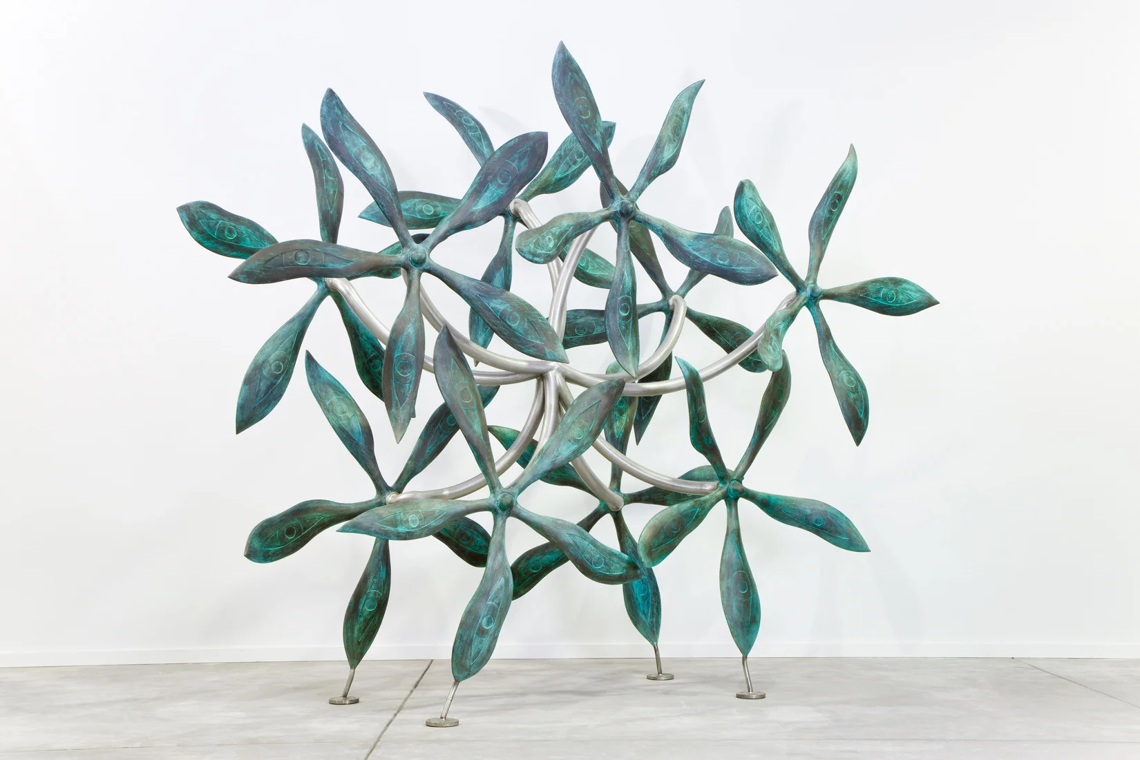 Ten Big Bronze Flowers, 2008 Bronze and stainless steel 130" x 288" x 70" Collection of The University of Oklahoma, OK. Installed at the Peggy and Charles Stephensen Oklahoma Cancer Center.