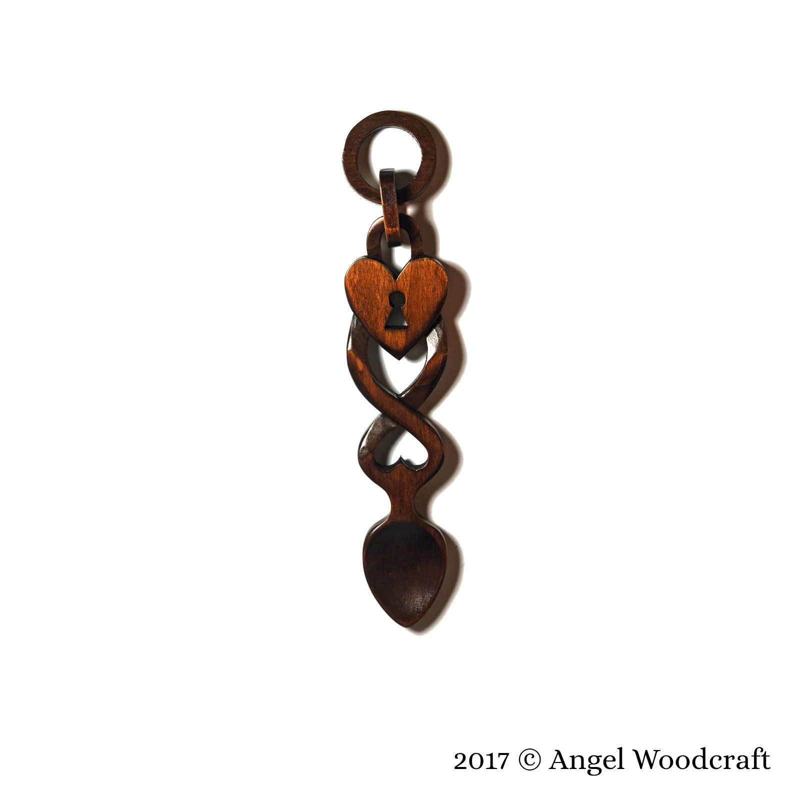 welsh love spoon lock and chain dark 2