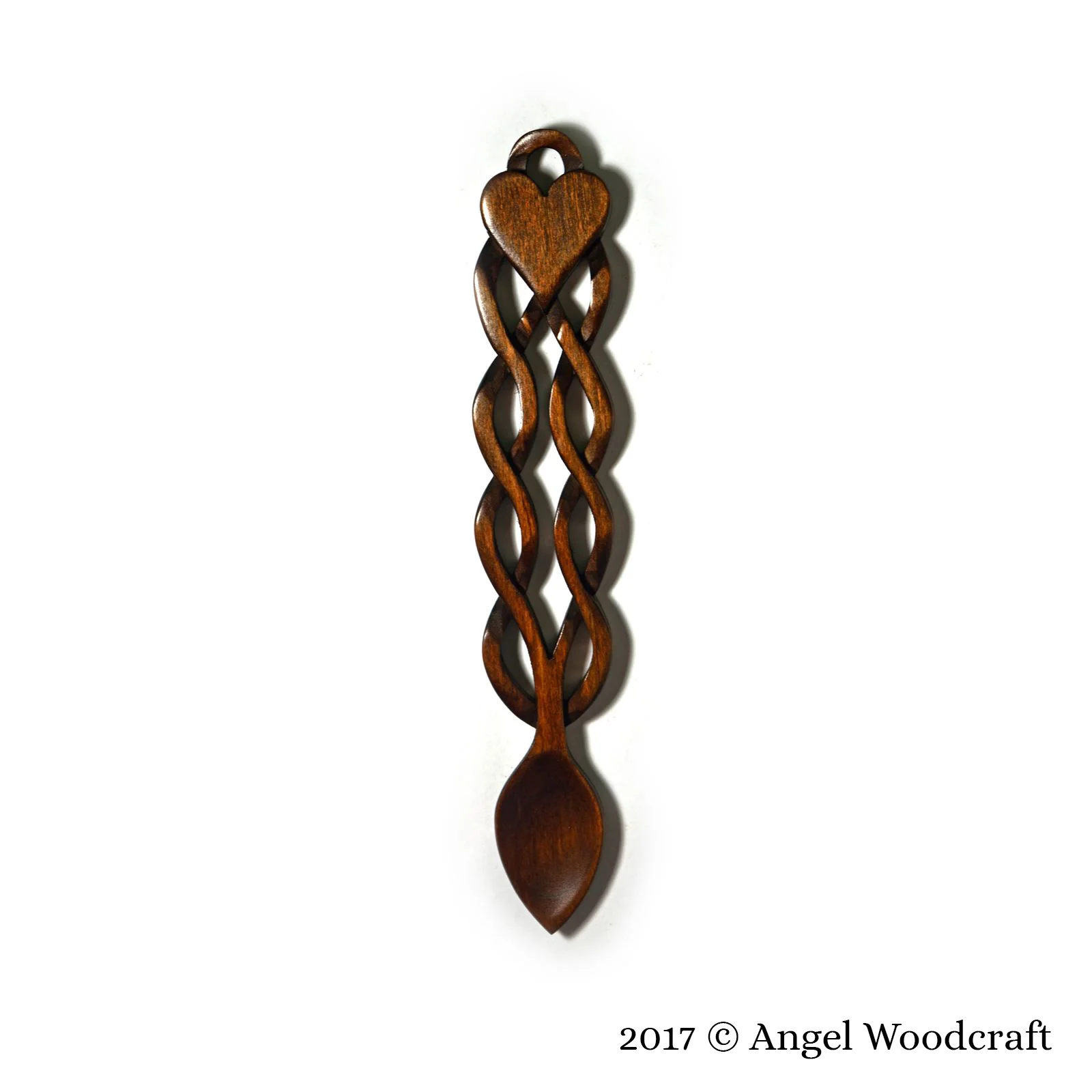 welsh love spoon intricate celtic knot work dark 2