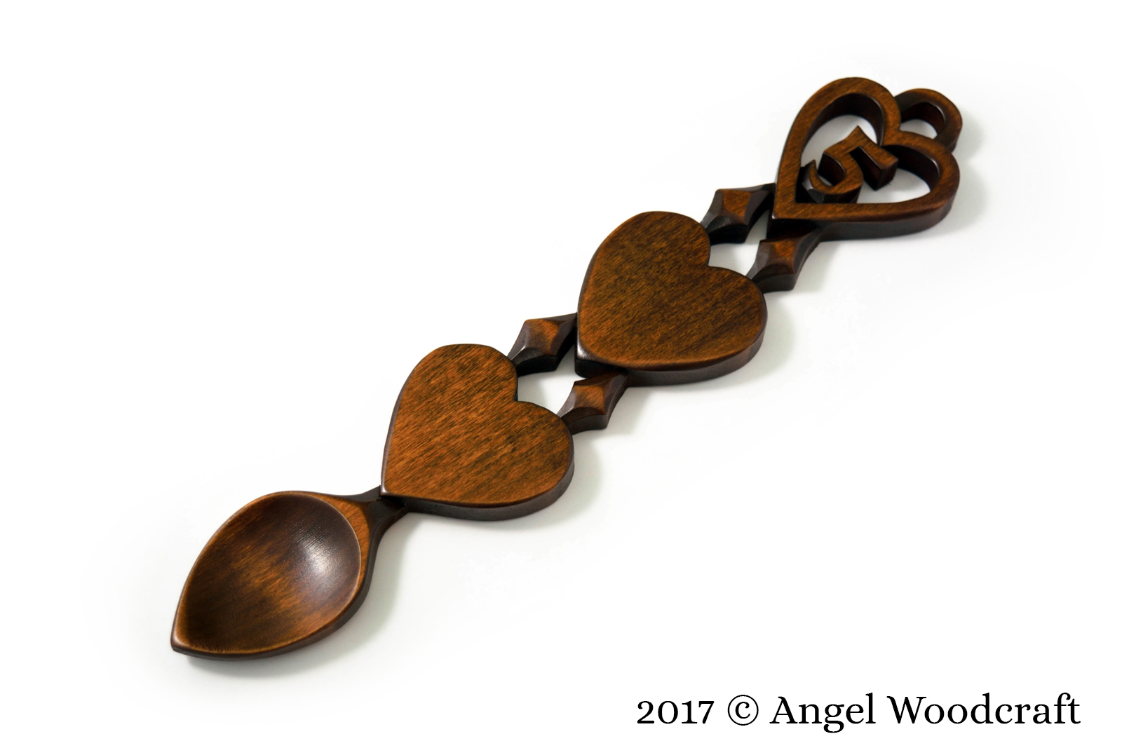 welsh love spoon 5th anniversary gift dark 1