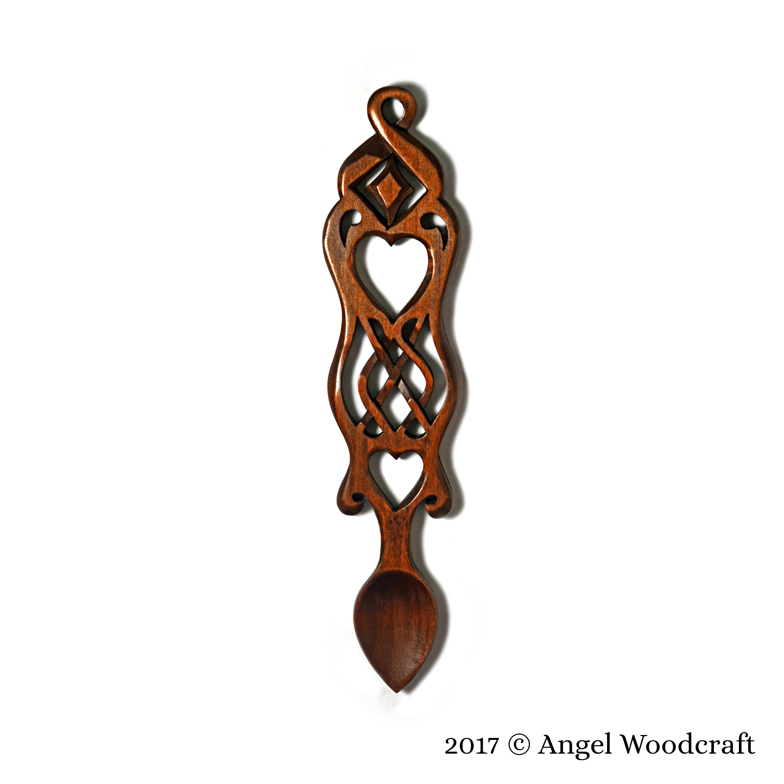 welsh love spoon fortune ornate celtic knot work dark 2