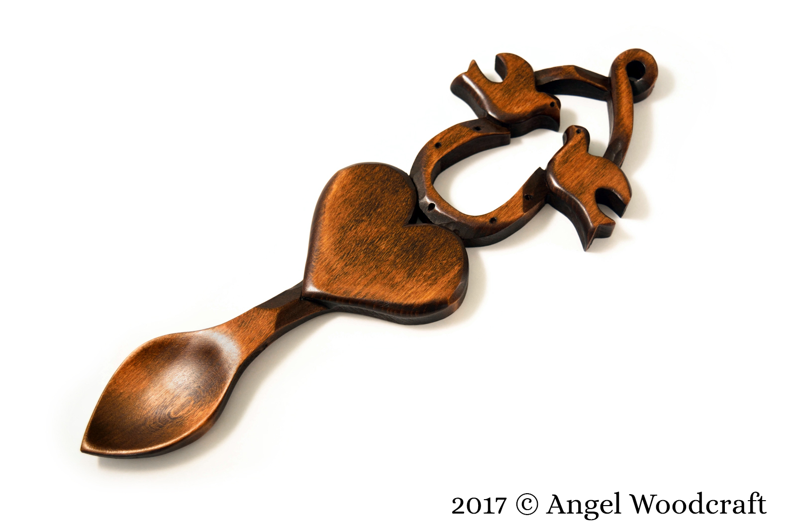 welsh love spoon love birds dark 1