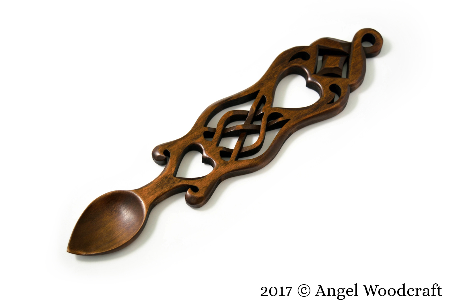 welsh love spoon fortune ornate celtic knot work dark 1