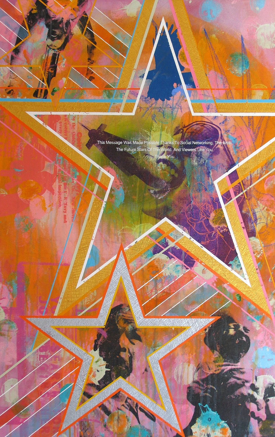 would you like to become a fan? #3, 2009, acrylic on canvas, 28" x 44"