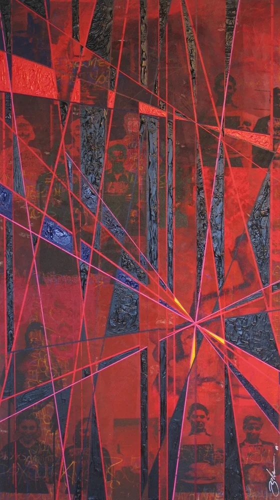 identity, memory & loss #6, 2008, acrylic on canvas 38" x 67"