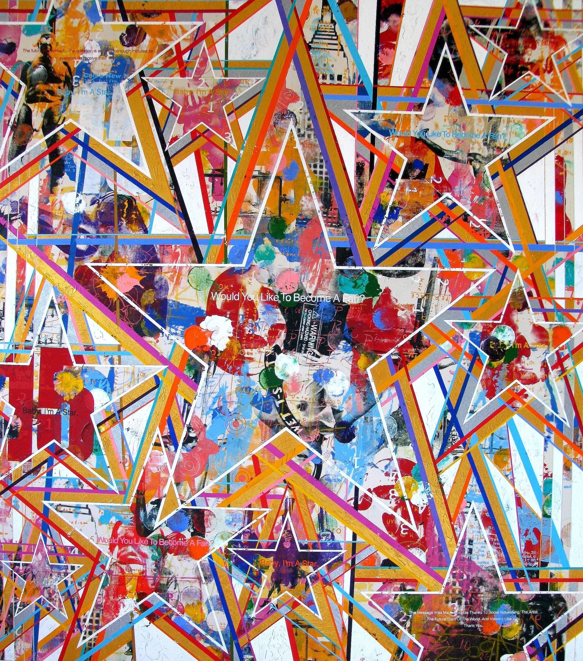 the warhol prophesy supernova #1, 2009, acrylic on canvas, 62" x 70"