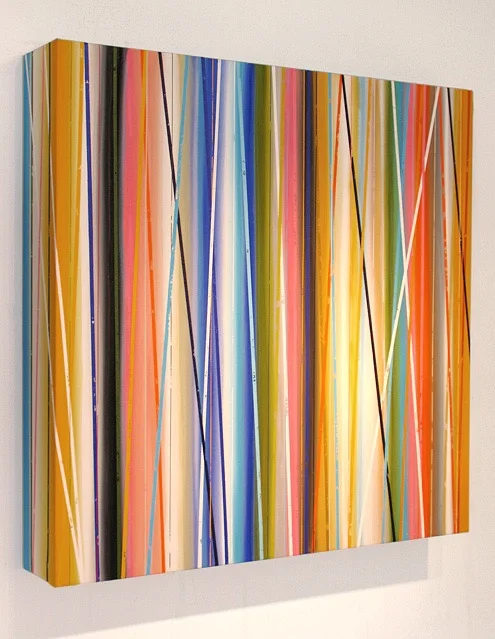 untitled (square stripe) 2008, acrylic on canvas, 36" x 36" x 6"