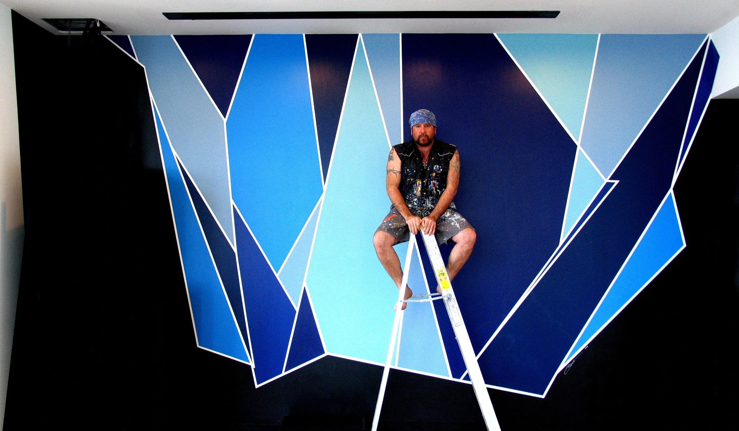 mural (time warner center NYC), 2007, acrylic & latex on wall, 26' x 12'