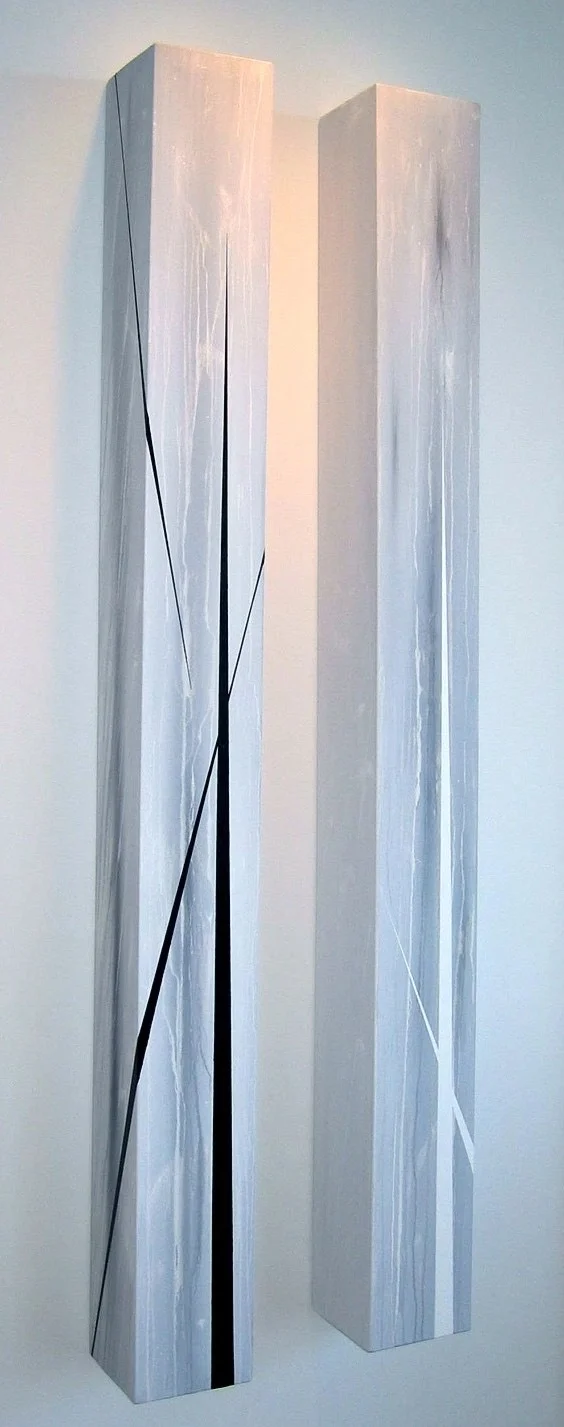 (re) defining space #16, 2005, acrylic on canvas, 8" sq. x 84" each