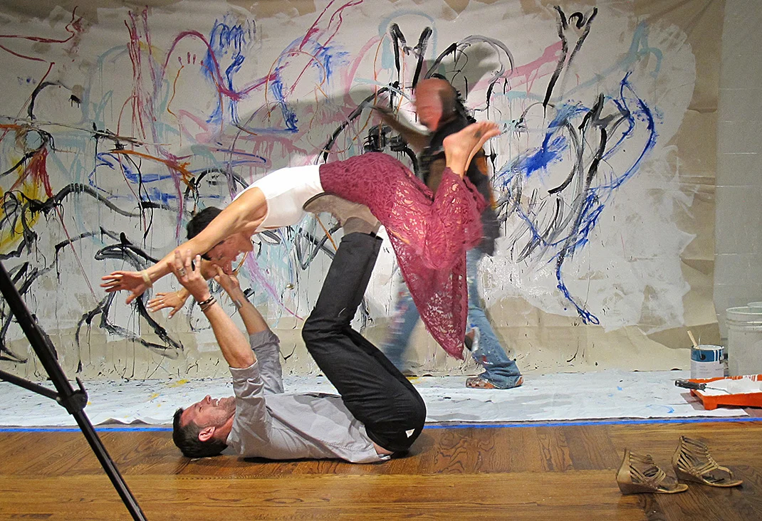 UMOCA #1, participatory live performance painting, 2015, acrylic on canvas