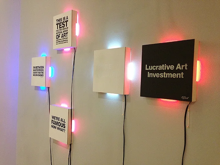 Text based neon works, Aqua Art Miami 2015