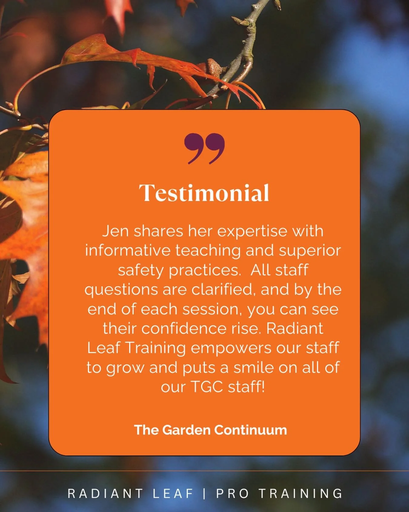 The Garden Continuum is celebrating its 25th year in business as a locally-owned, independent business 🙌🏼

This quote from Sally, Fine Garden Manager, put a big smile on MY face.  This team has a BIG thirst for knowledge, so every module I lead wit