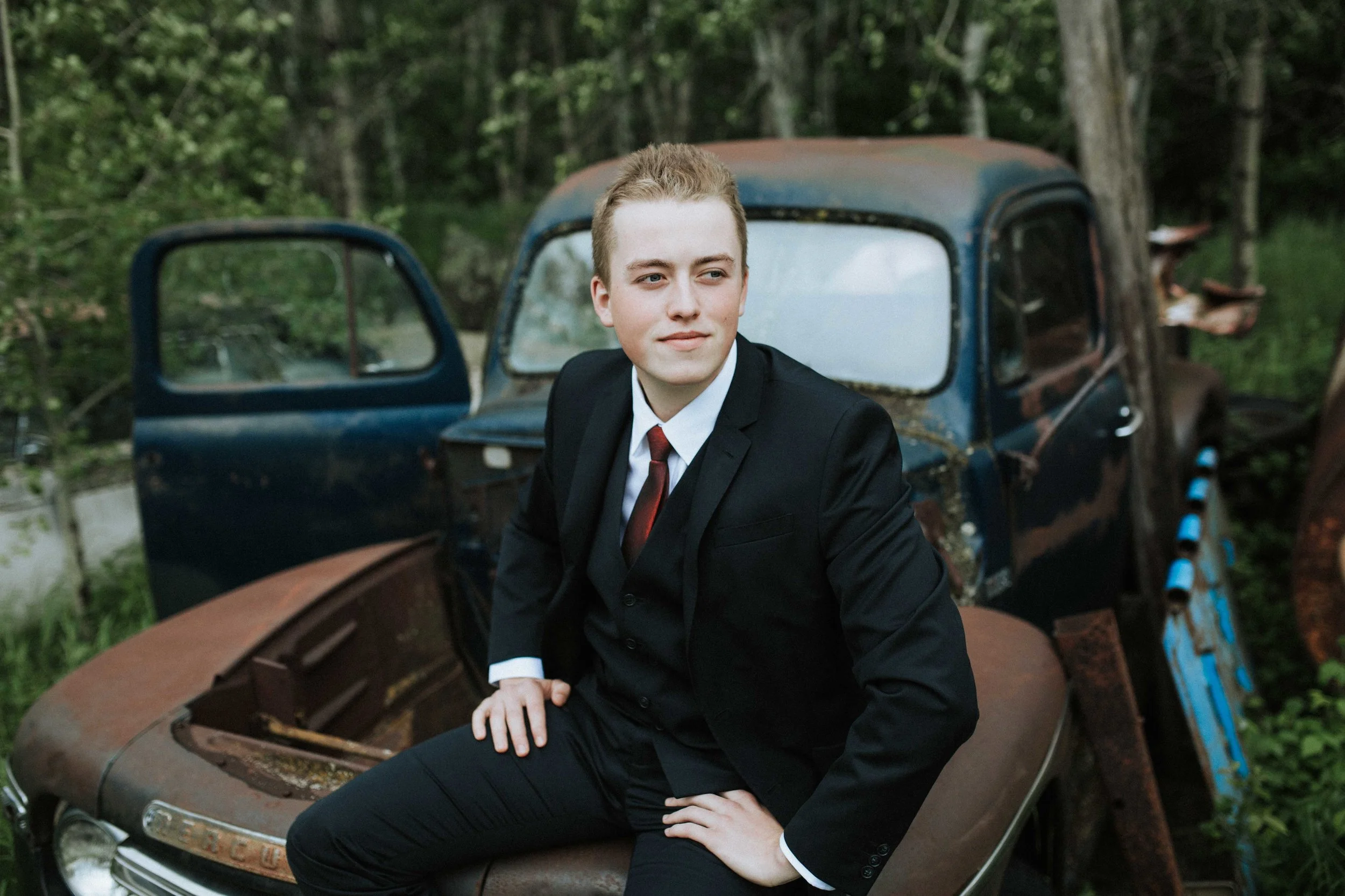 Kyle the outdoorsy guy, can dress up very, very nice. Took him out to the bush where him and his father hunt and he just rocked his session. :) Tomorrow is the big day for him and everyone is excited. Congratulations Kyle. Good luck in your future endeavours. 