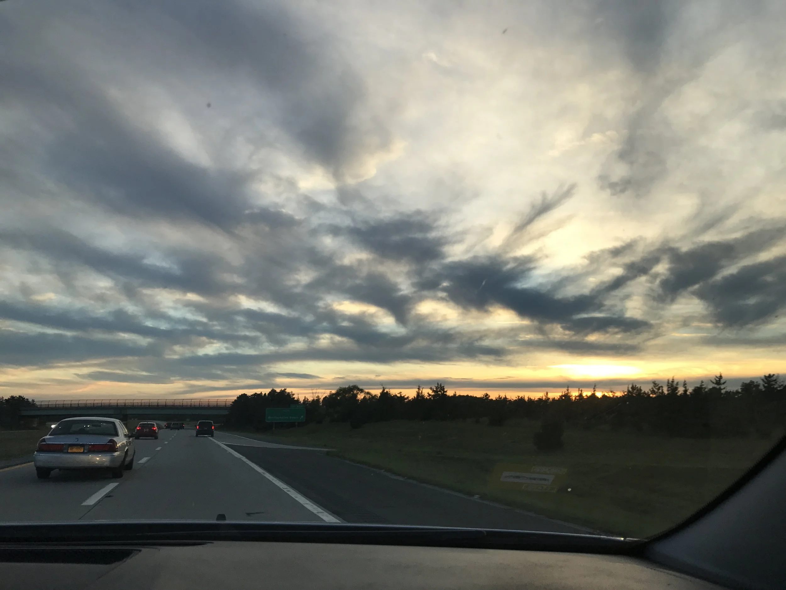 Sunset on way home from Sag Harbor