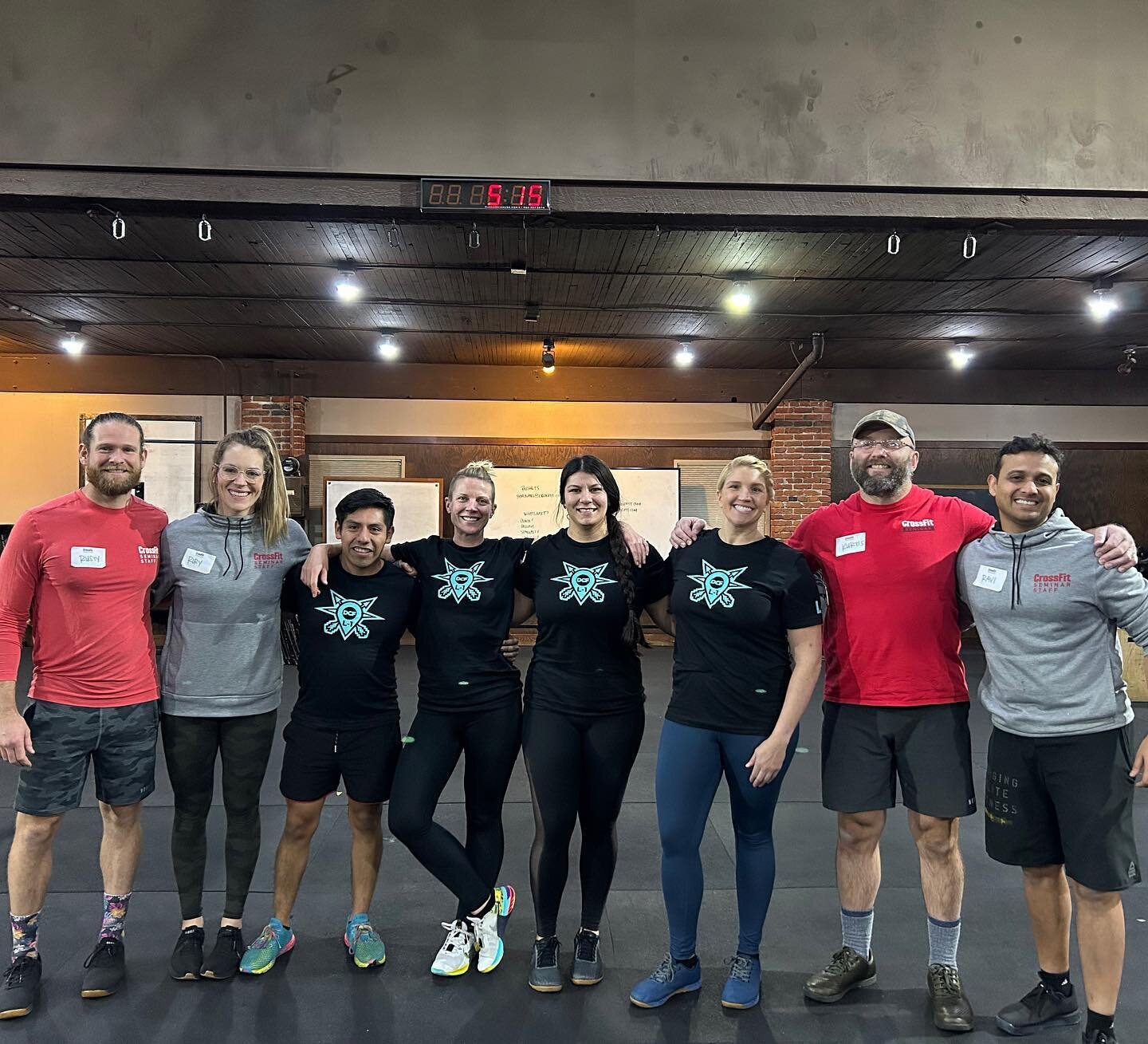 After a full weekend of pvc work and learning they got a group photo!!! So happy to see the spark of learning and delving deeper into @crossfit from these humans. &ldquo;Learn the mechanics of fundamental movements, establish a consistent pattern
of 
