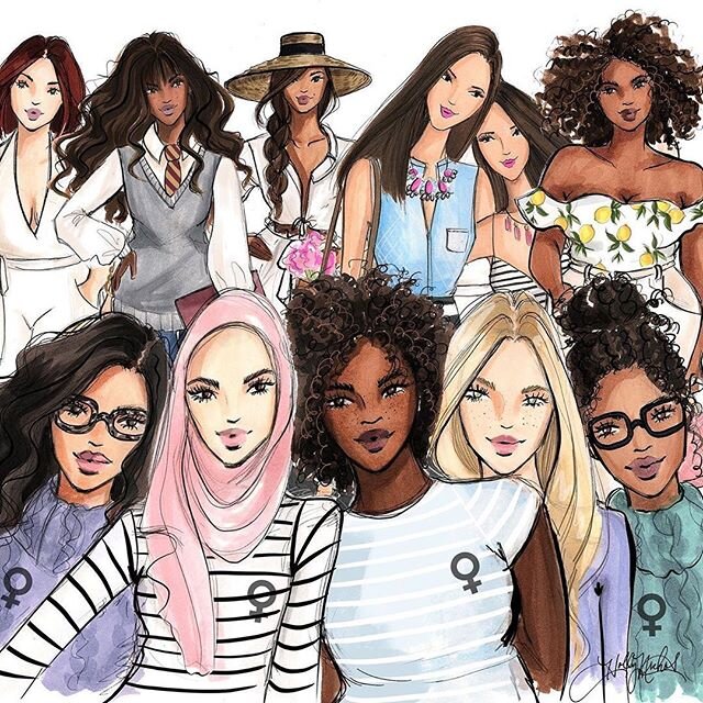 #InternationalWomensDay ❤️♀️#fashionillustration #womensday #feminism #girlpower ✨ #repost @hnicholsillustration
