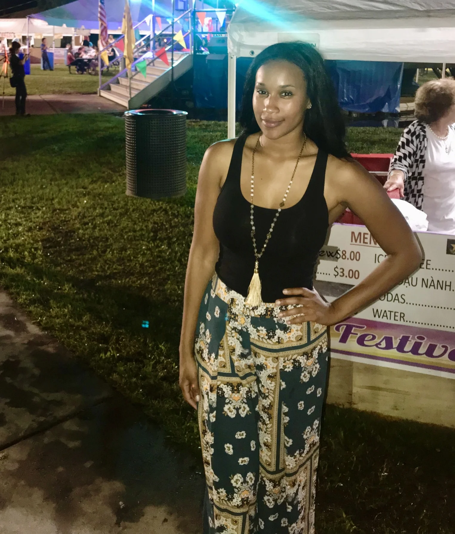 The adorable pants & necklace are from So Signature Boutique