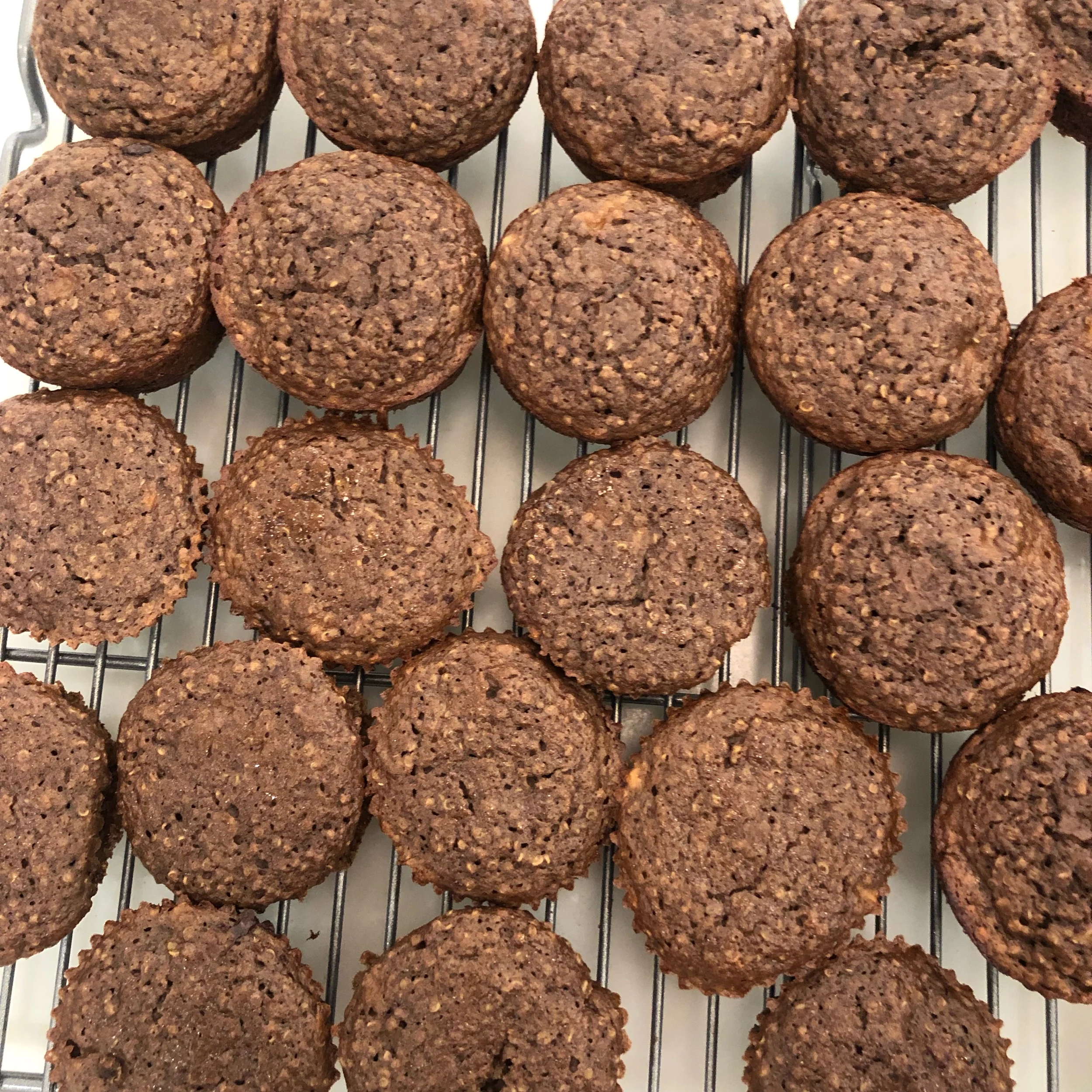 Chocolate banana quinoa muffins