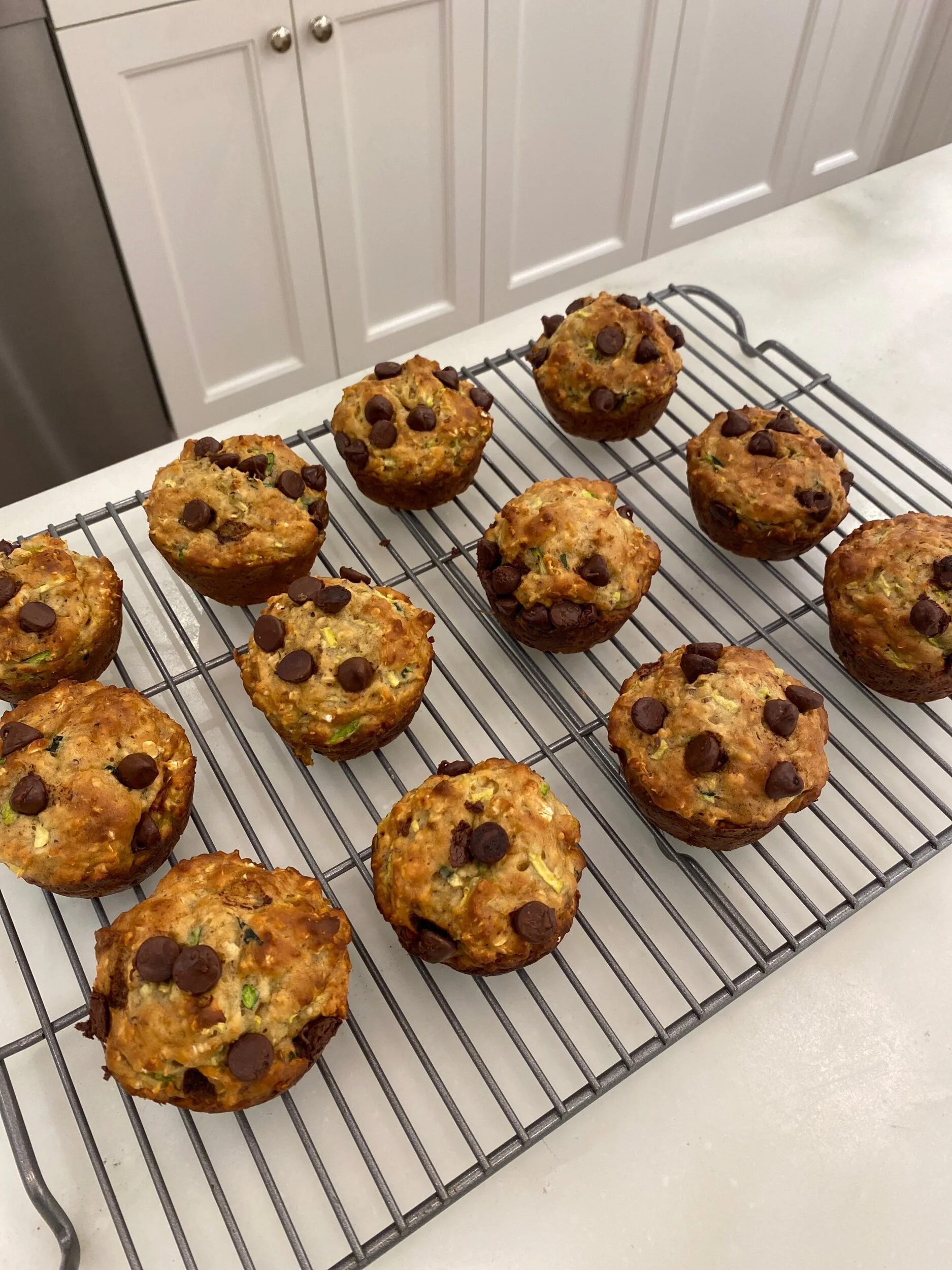 Greek yogurt and zucchini oat muffins