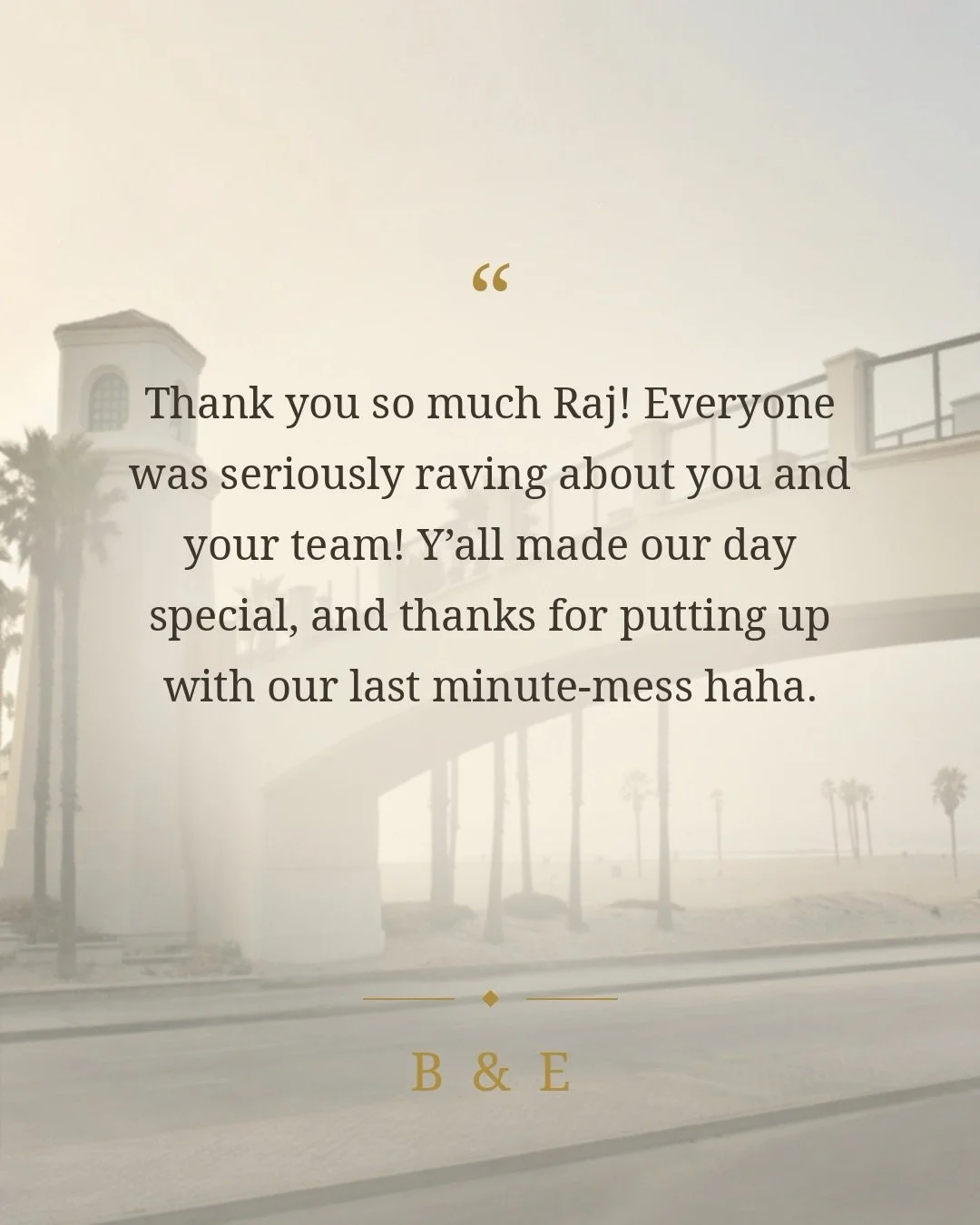 Still raving about this one ✨🌊
.
Kind words from a Hyatt Huntington Beach wedding. Full dance floor, happy crowd, and a team that handles the last-minute chaos without missing a beat. LA wedding DJs bringing the energy to South Asian weddings, India