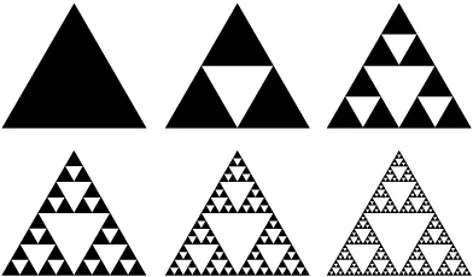 Sierpinski’s triangle: This object with infinite perimeter yet zero area was a key concept leading Dina to her current work focus.